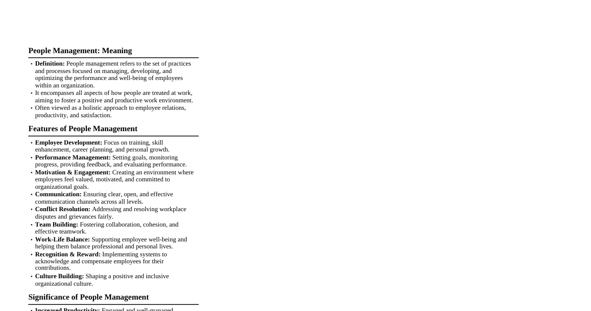 People Management Essentials