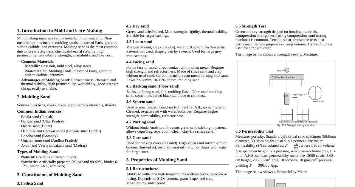 Mold and Core Making Essentials
