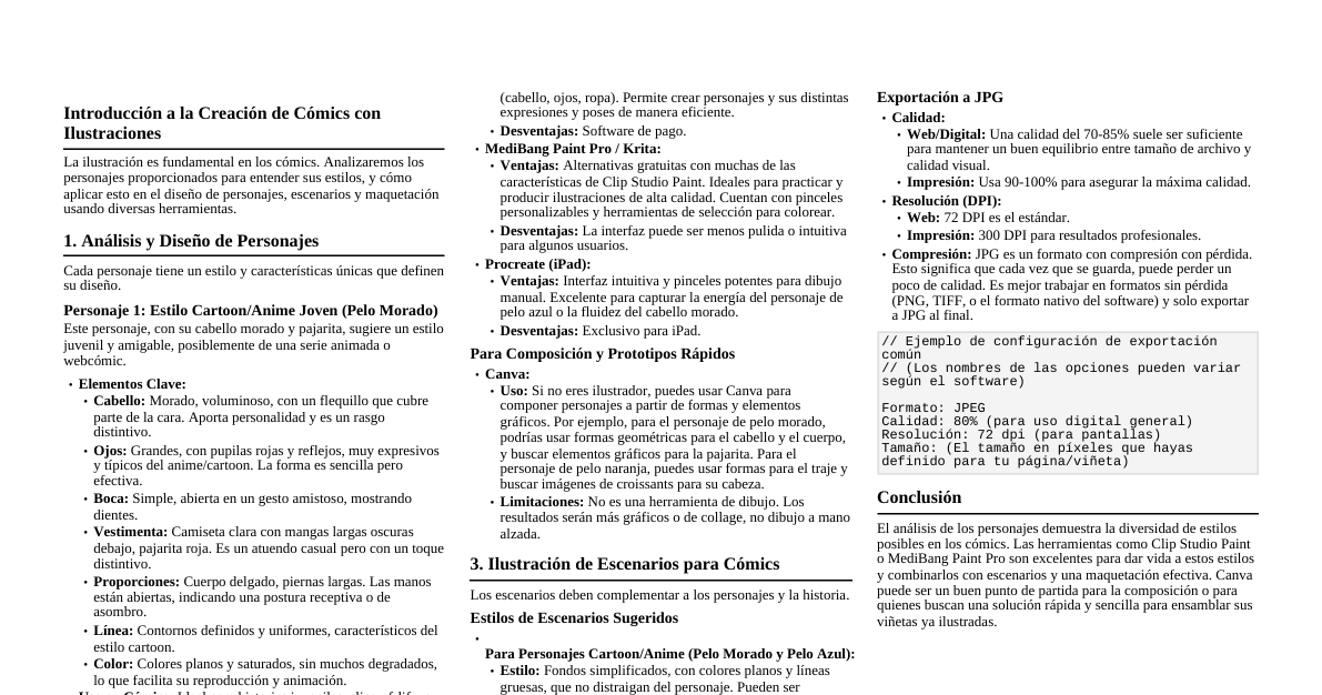 Creación de Cómics y Personajes