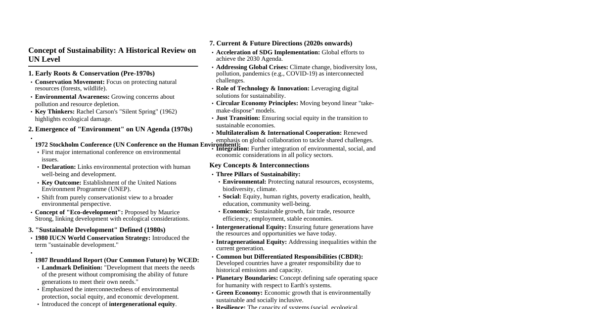 Sustainability Concept (UN Level)