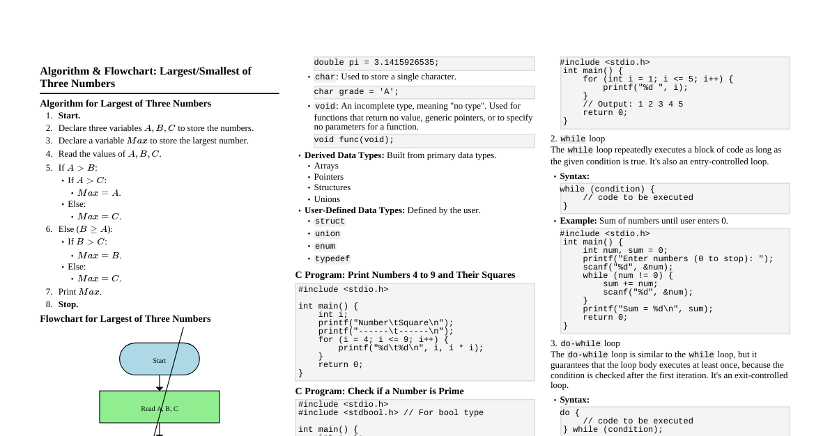 C Programming & Fundamentals