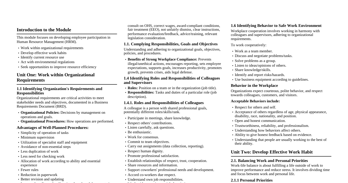 Human Resource Management Level-II