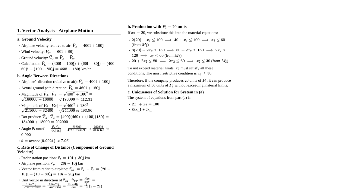 Applied Mathematics I - Assignment