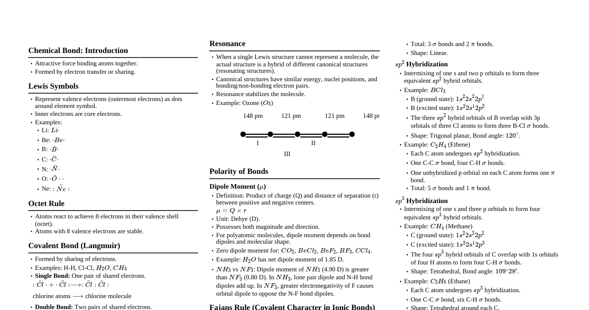 Chemical Bonding & Molecular Structure