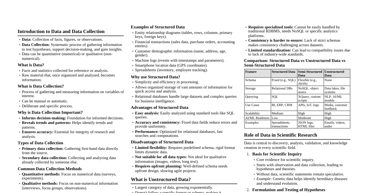 Data Analytics and AI for Sciences-I