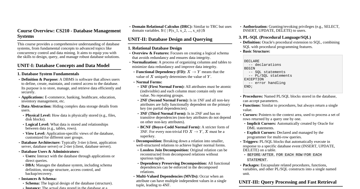 Database Management Systems