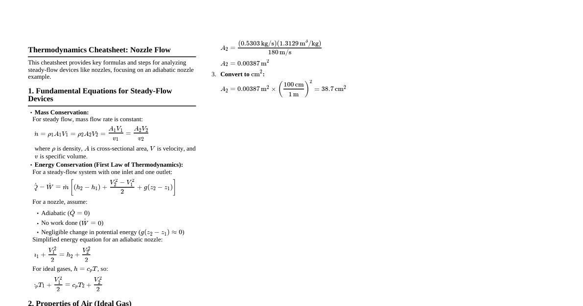 Nozzle Flow Analysis