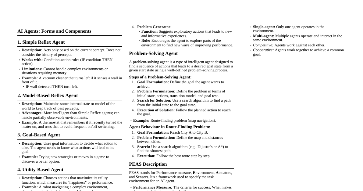AI Agents Cheatsheet