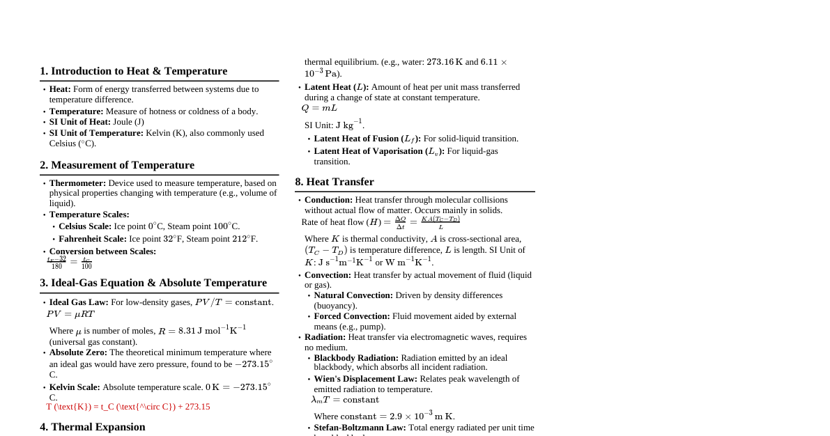 Thermal Properties of Matter