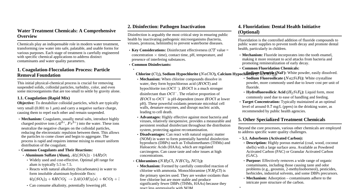 Water Treatment Chemicals