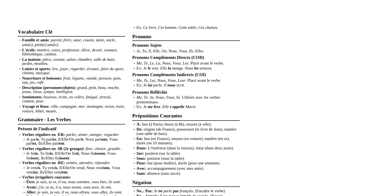 Français 9e Année - Tr. 1 & 2