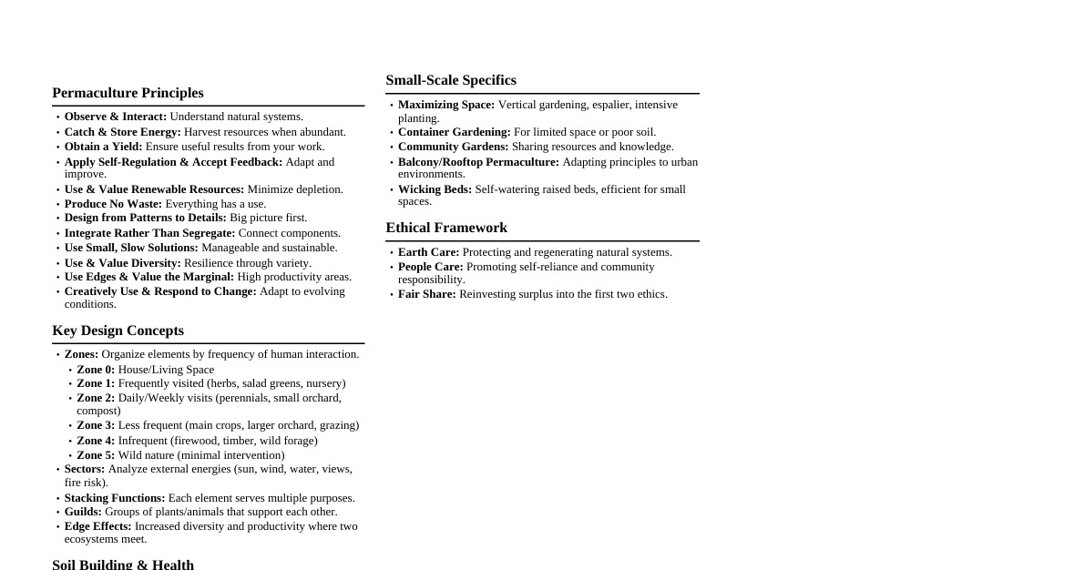 Small-Scale Permaculture
