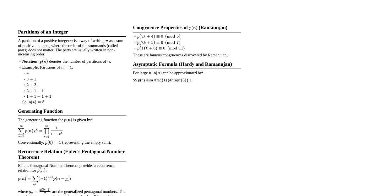 Partition Number Essentials