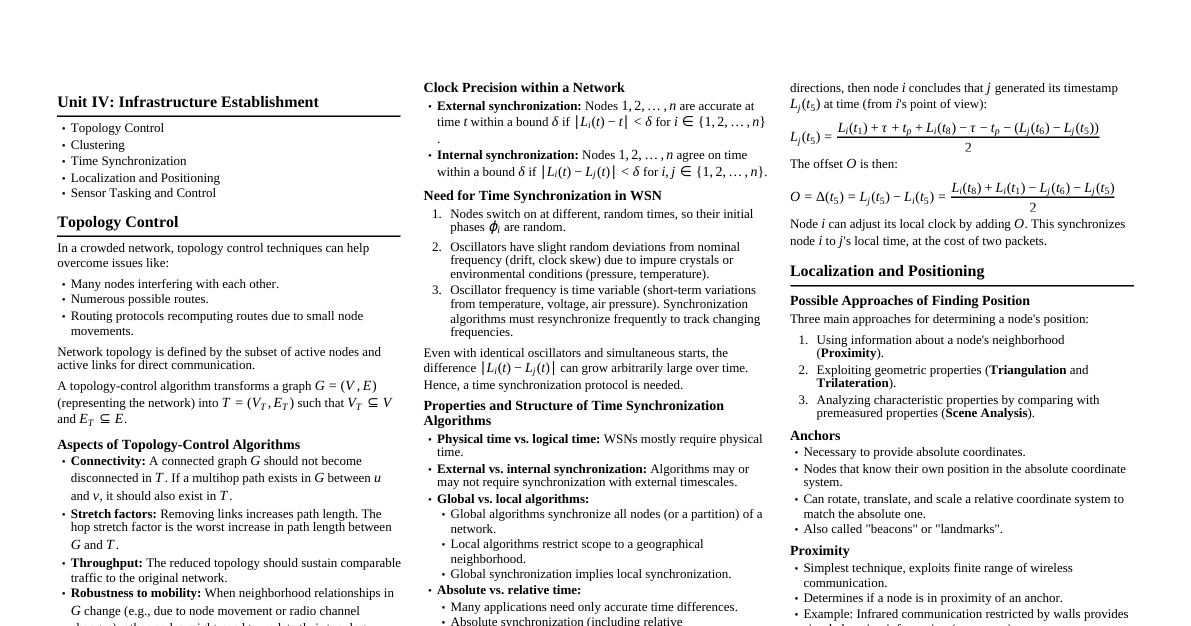 Wireless Sensor Networks Infrastructure