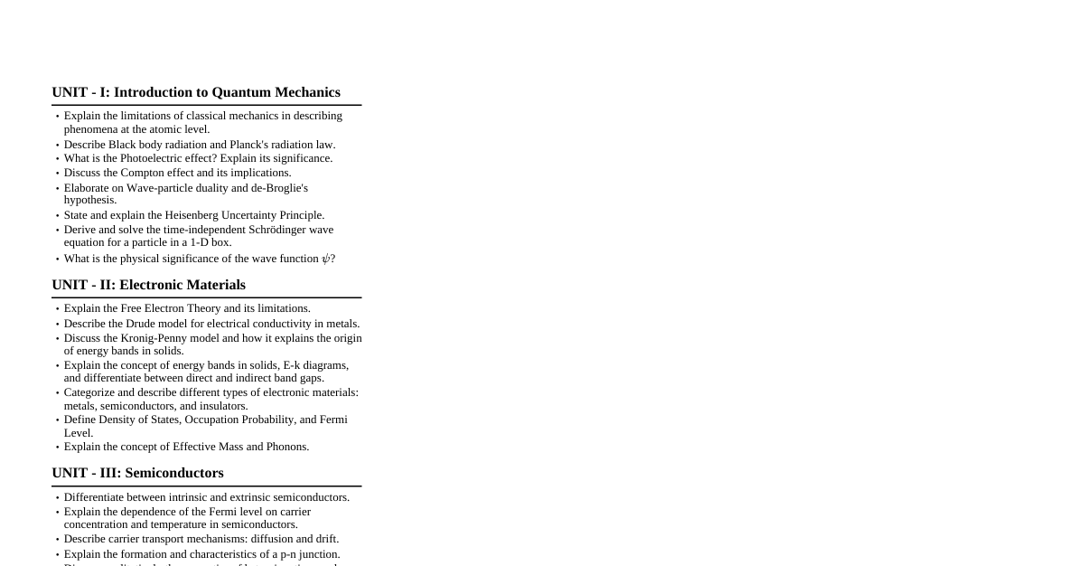 Semiconductor Physics & Lasers