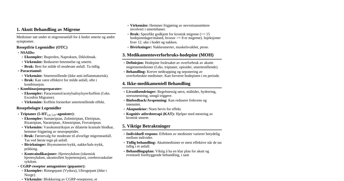 Migrene Medisiner