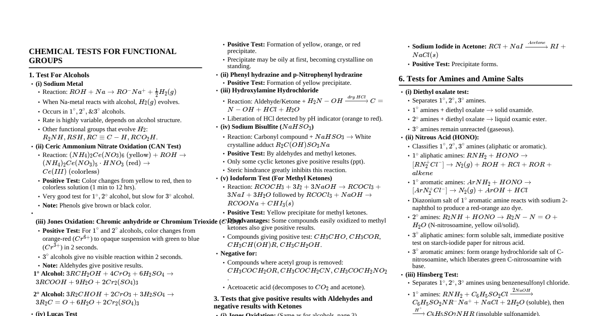 Organic Chemistry Cheatsheet