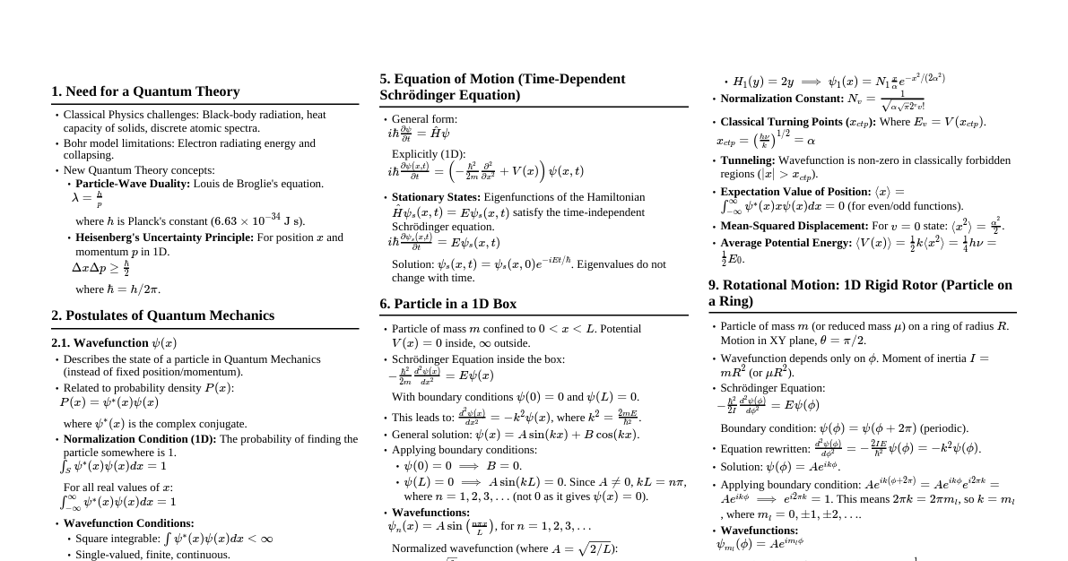 Quantum Mechanics Essentials