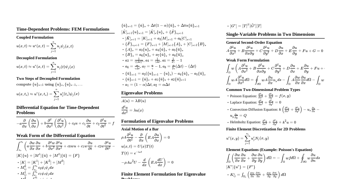 Single-Variable Problems in 2D