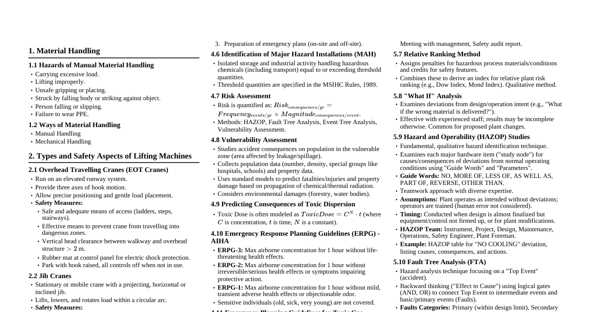 Material Handling & Industrial Safety