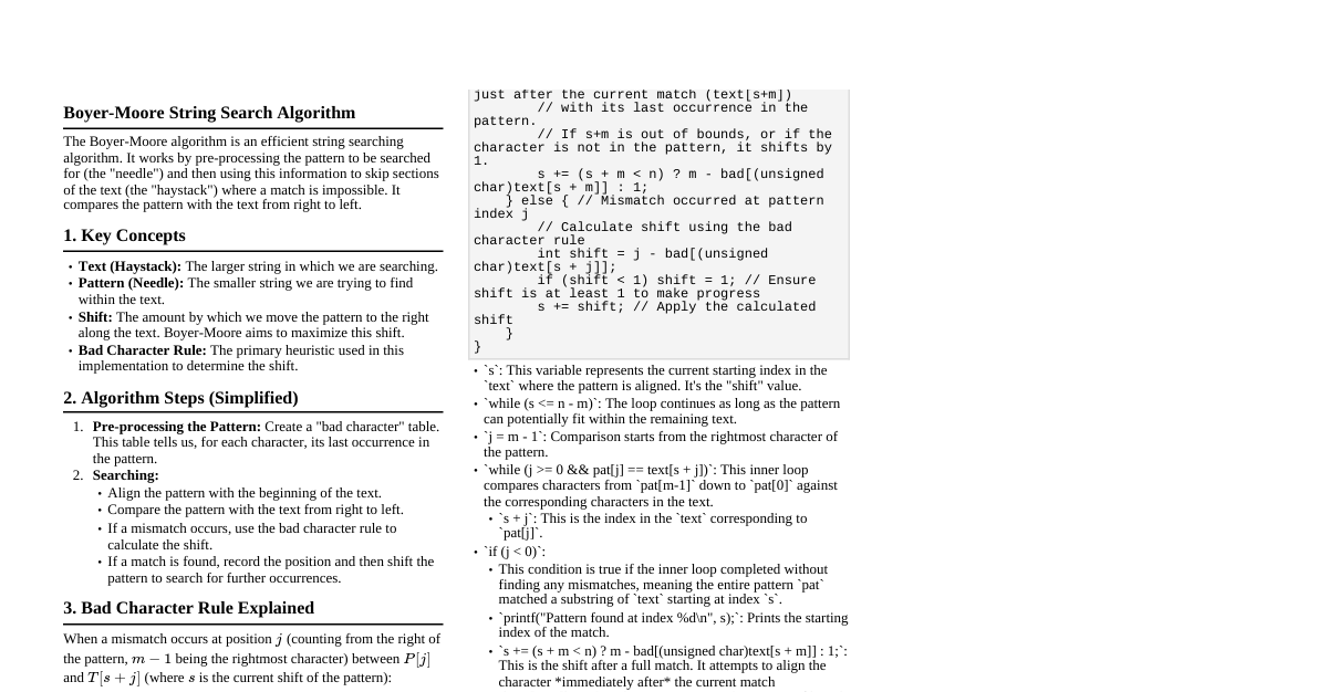 Boyer-Moore String Search