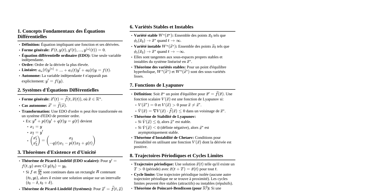 Flots & Systèmes Différentiels