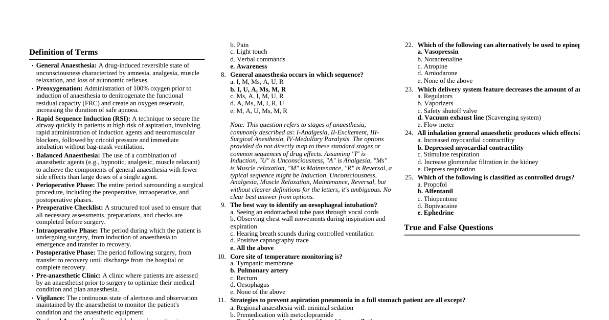 Anaesthesia Essentials