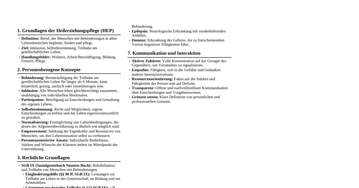 Heilerziehungspflege – Grundbegriffe