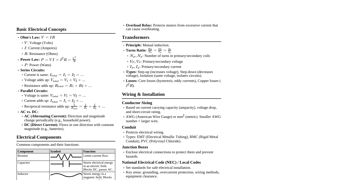 Electrical Technician Interview Test