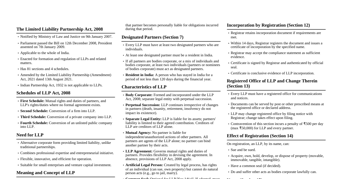 Limited Liability Partnership Act, 2008