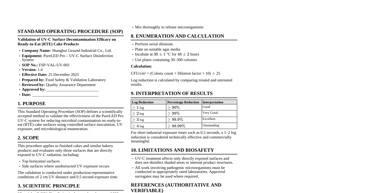 UV-C Decontamination SOP