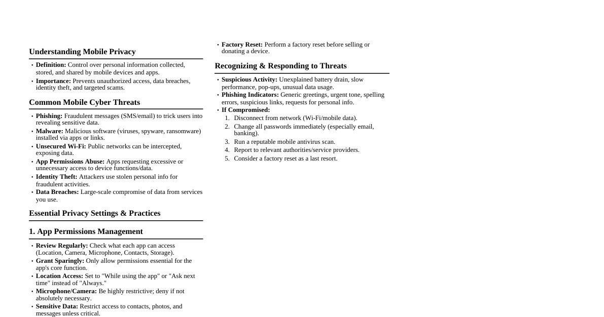 Mobile Privacy & Cyber Crime Awareness