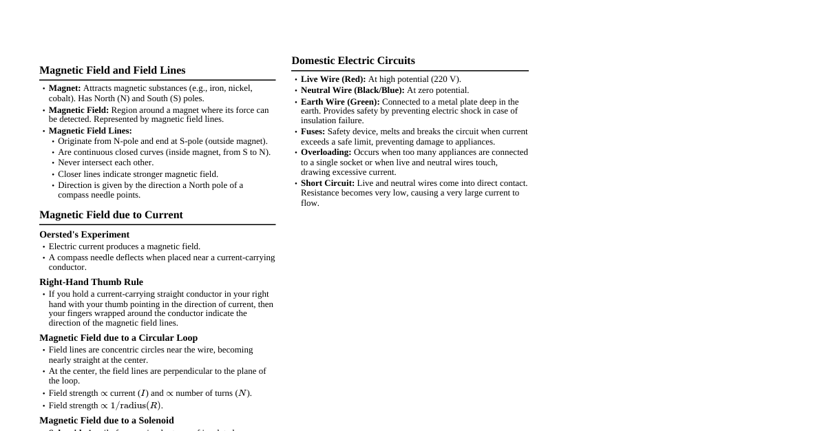 Magnetic Effects Class 10