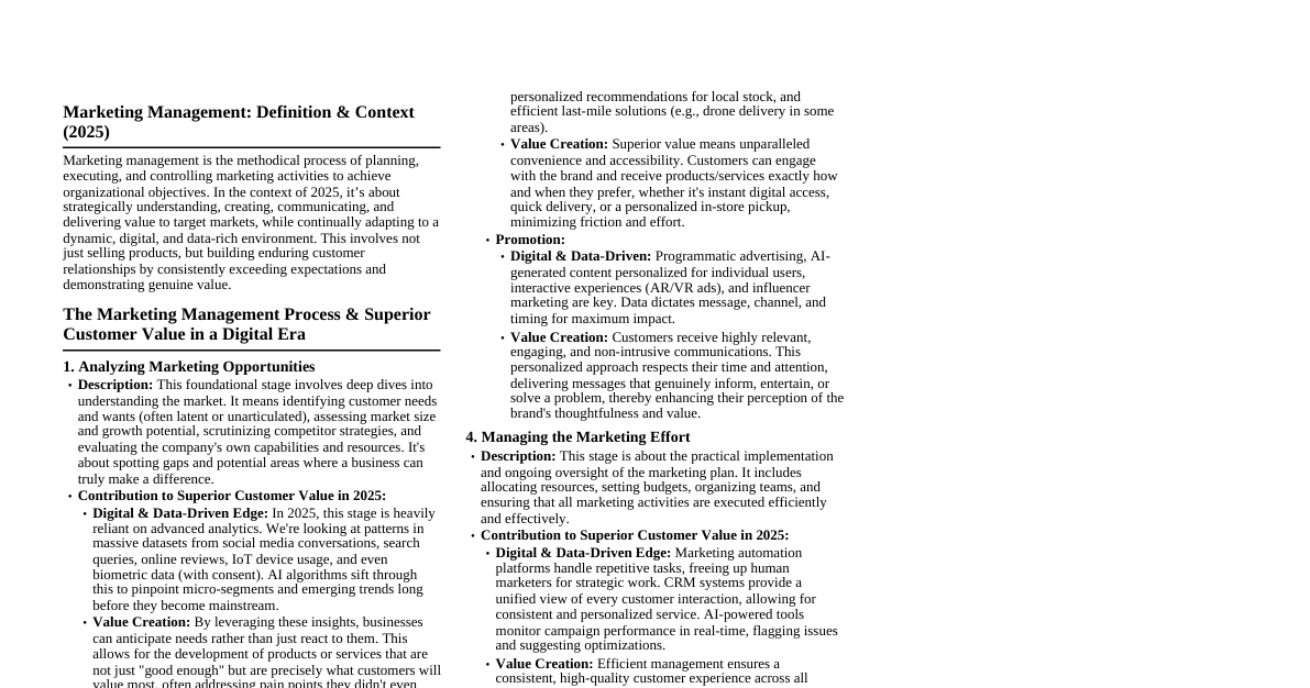 Marketing Management in 2025