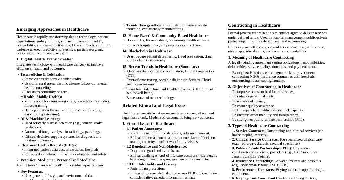 Emerging Approaches in Healthcare
