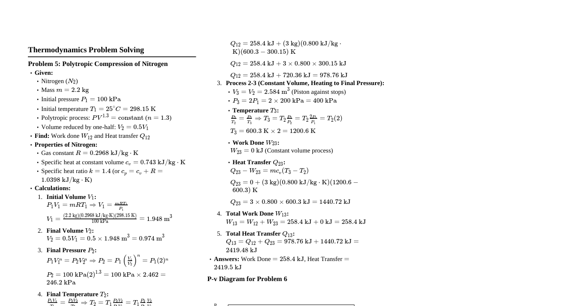 Thermodynamics Problems