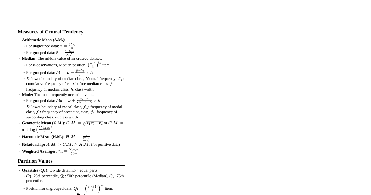 Descriptive Statistics Cheatsheet