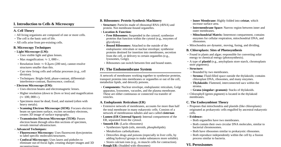 Cell Structure & Function Essentials