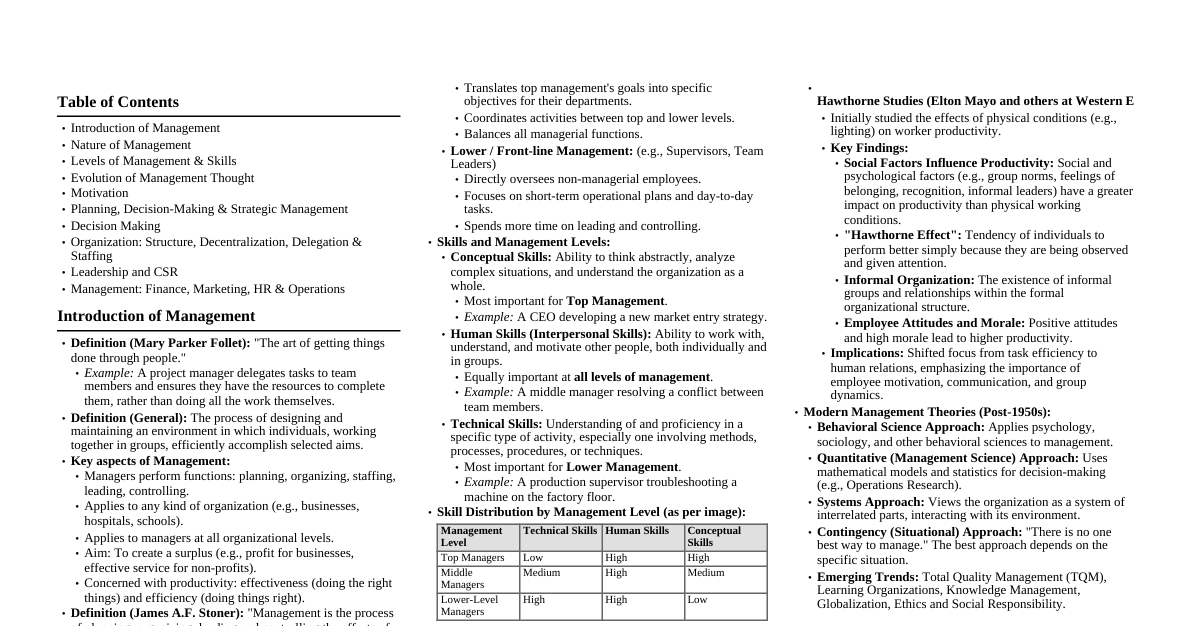 Management Essentials