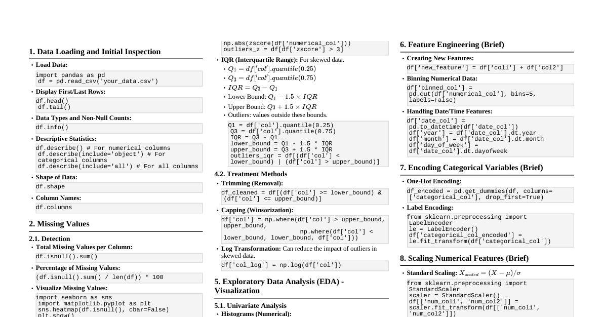 ML Data Preprocessing & EDA