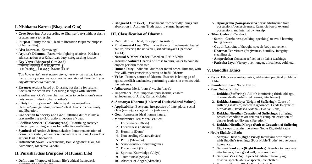 Indian Ethics Essentials