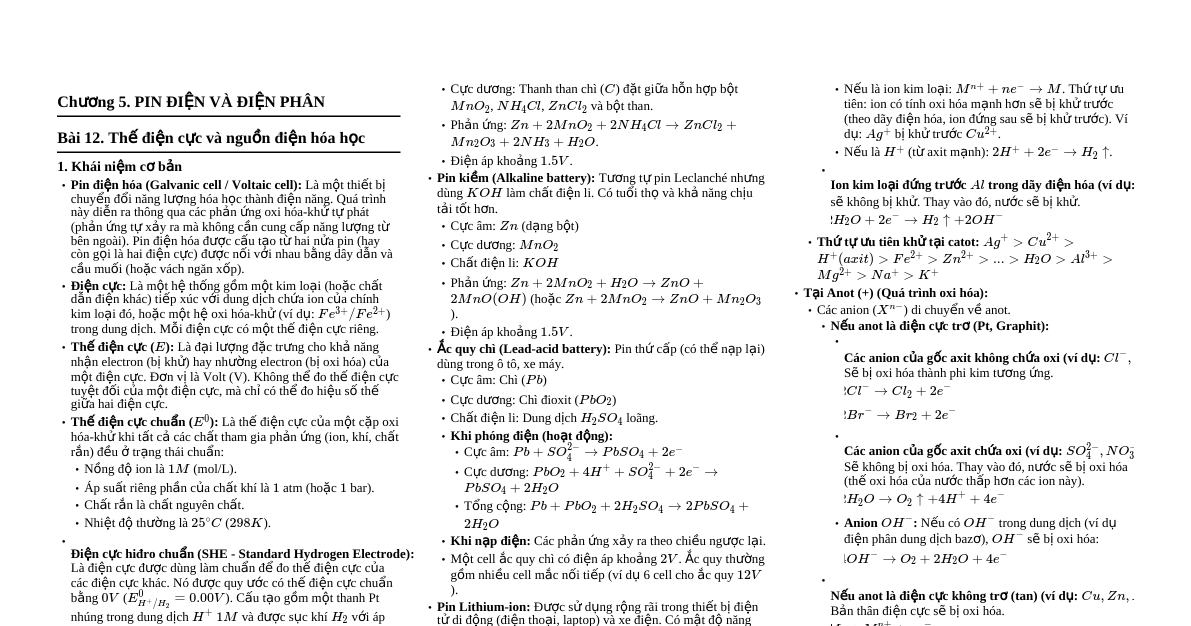 Pin Điện & Điện Phân