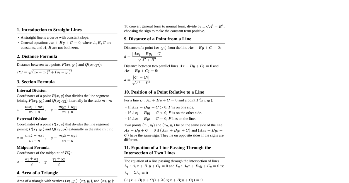 Straight Line - CET 11th