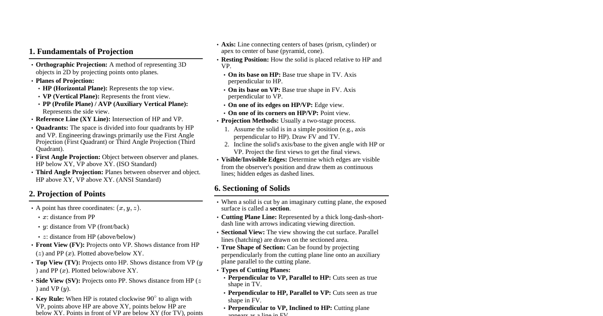 Engineering Drawing: Projections