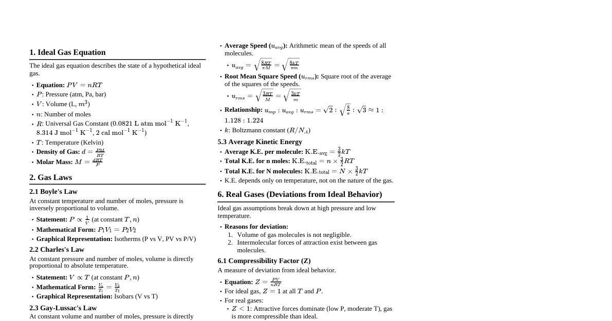 Gaseous State (JEE Advanced)