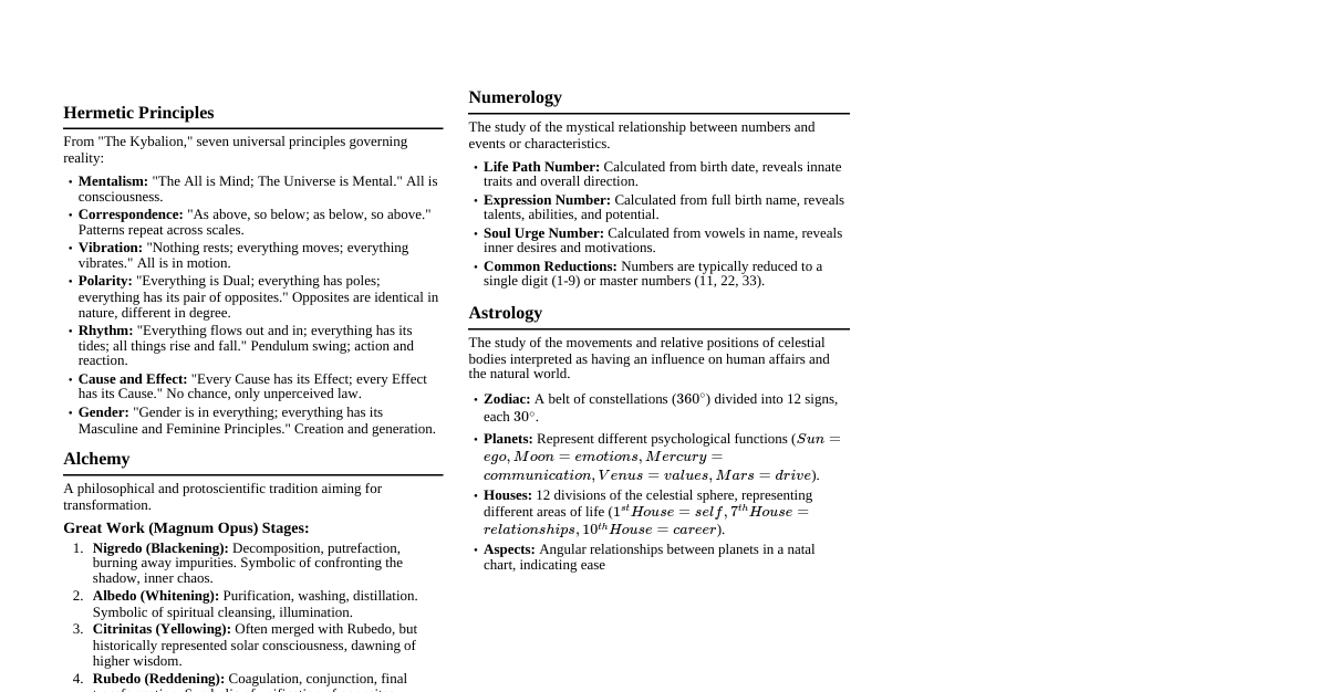 Esoteric Knowledge & Wisdom