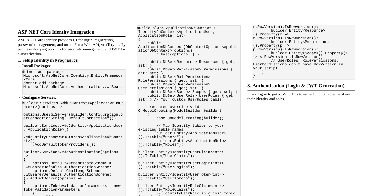 ASP.NET Core Identity & RBAC