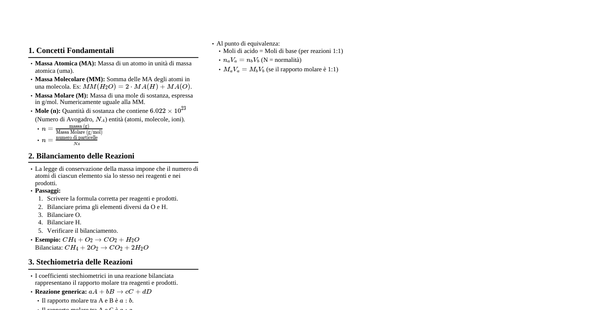 Calcoli Stechiometrici