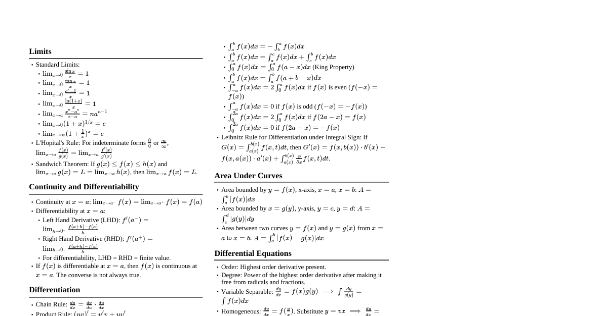 JEE Calculus: Top 100 PYQs