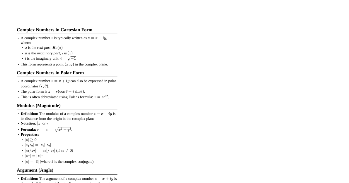 Complex Numbers: Polar Form